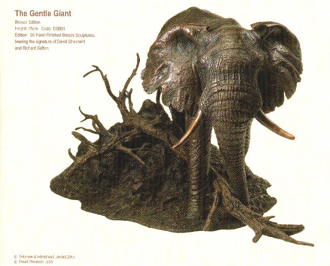 David Shepherd bronze elephant sculpture
