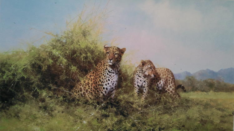 david shepherd  leopard, silkscreen print